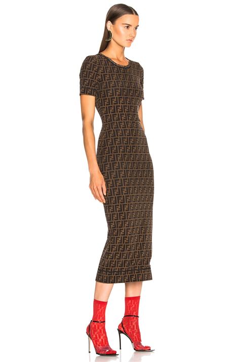 fendi logo midi dress